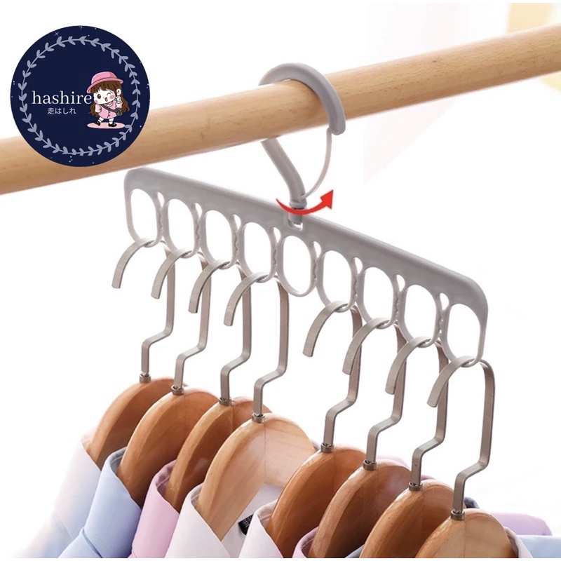 Magic Hanger Gantungan Baju 9 Lubang Penghemat Tempat Hanger Baju Sebaguna