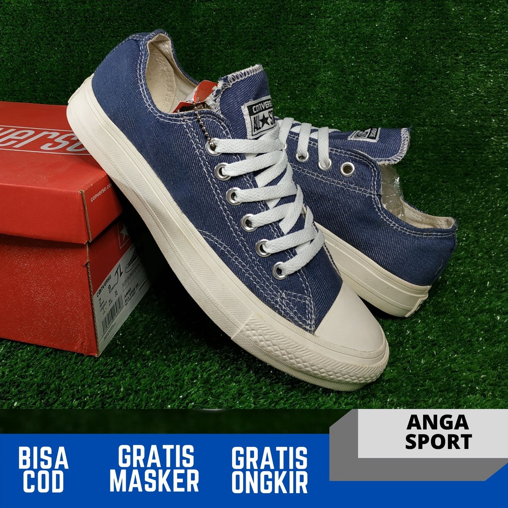 SEPATU PRIA CONVERSE ALL STAR 70s CHUCK TAYLOR BAHAN DENIM JEANS BIRU MADE IN VIETNAM PREMIUM