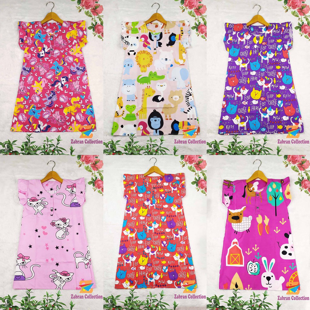 Pilih Motif Daster Anak Karakter 4 Sampai 9 Tahun/COD Bayar di tempat