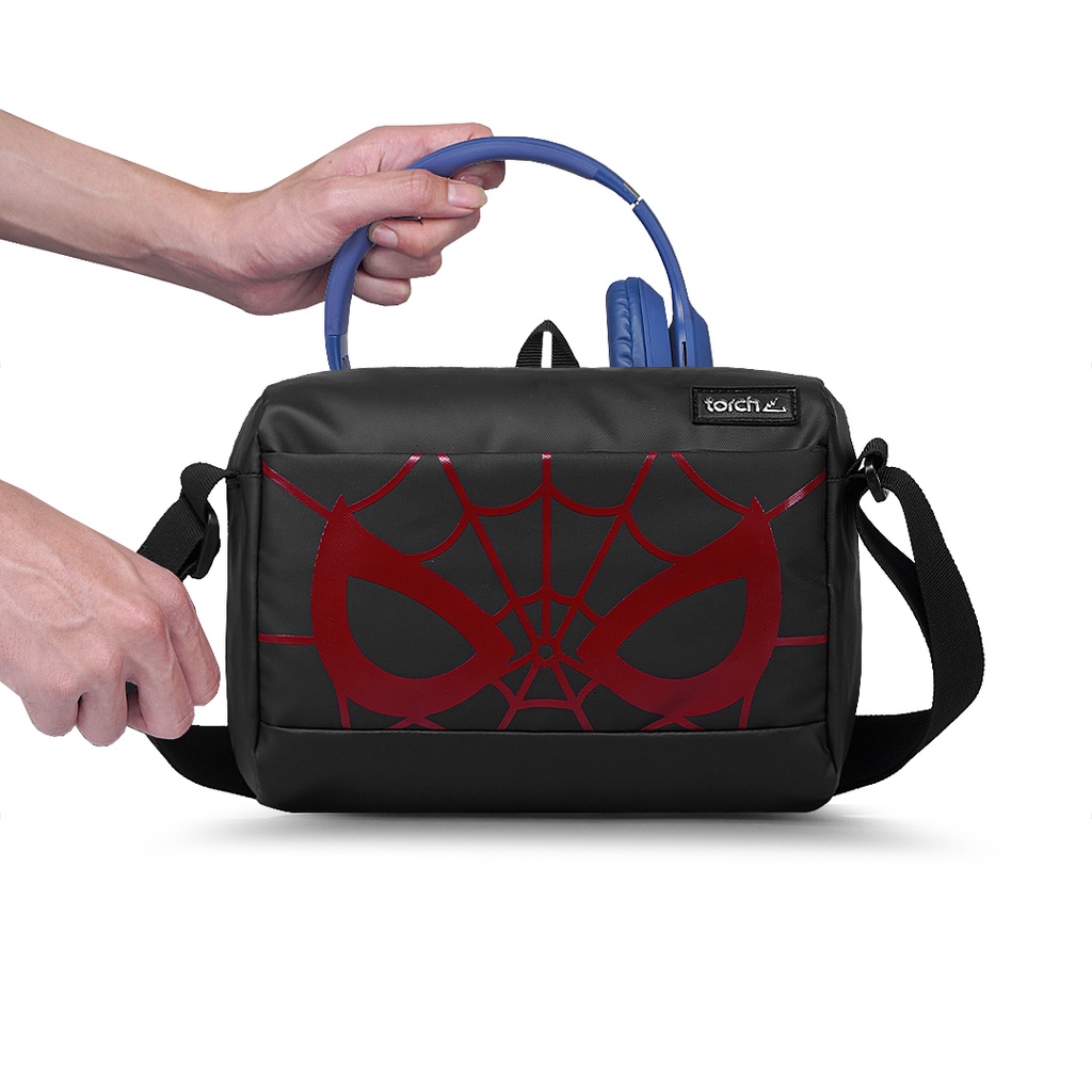 TORCH Depok Spider-Man 1 Spider Eye Red Meguro Sling Bag 3 Liter Black