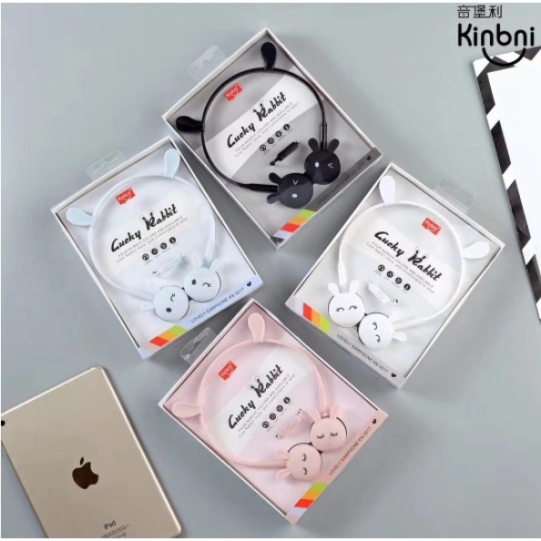 [KN-3017] Headphone Headset Bentuk Kepala KELINCI BERTELINGA / Earphone Overhead Motif Kelinci Lucu / Earphone Karakter Rabbit Head with Ear