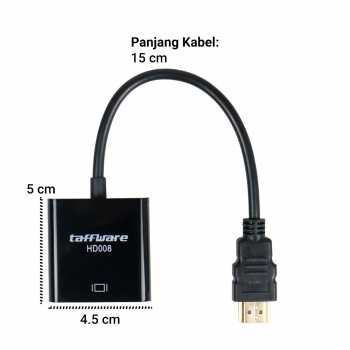 Kabel Adapter HDMI ke VGA Female / Kabel Converter Vga To Hdmi Kabel VGA To HDMI With Audio Converter Adapter / Kabel Penghubung Laptop Ke Proyektor Kabel Konverter Usb Kabel Penghubung Monitor / Converter Hdmi To Vga Audio Hdmi To Vga Audio Converter