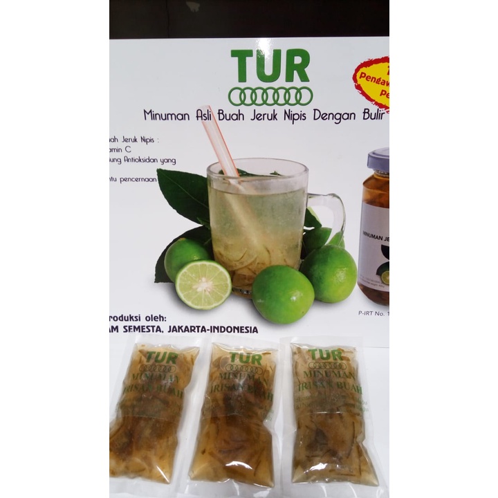 

TUR Minuman Irisan Buah Jeruk Nipis Dengan Bulir Kemasan Sachet