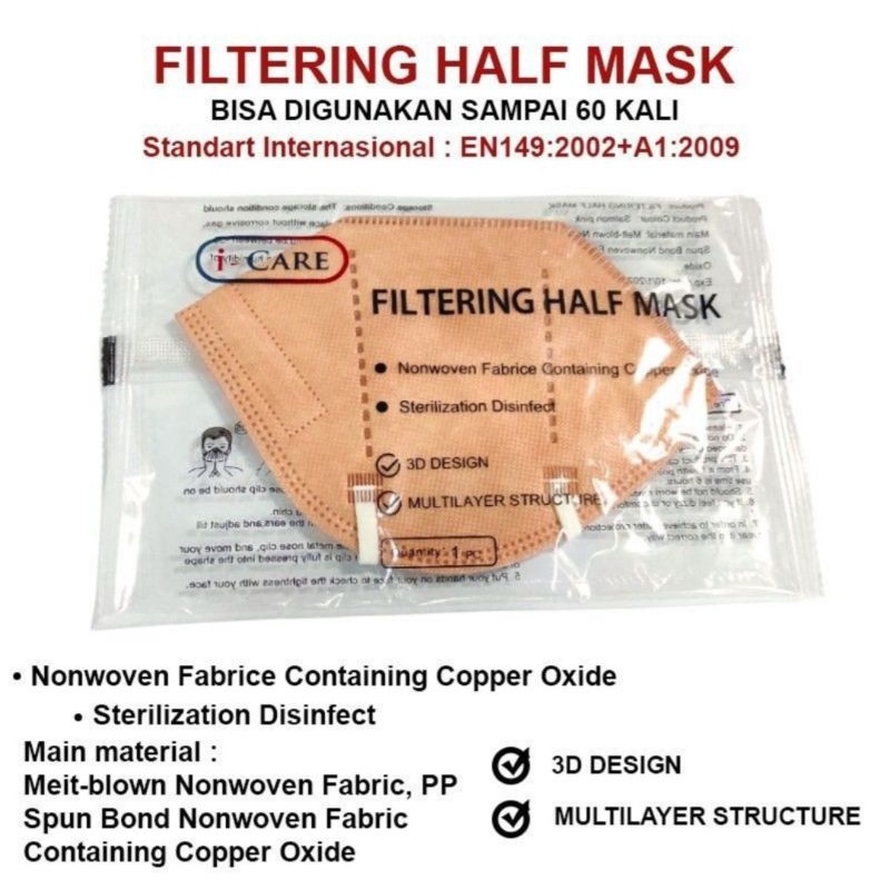 KN95 Anti Virus i-Care Gold - Masker KN95 3D FFP2NR AntiVirus Mask Super Icare