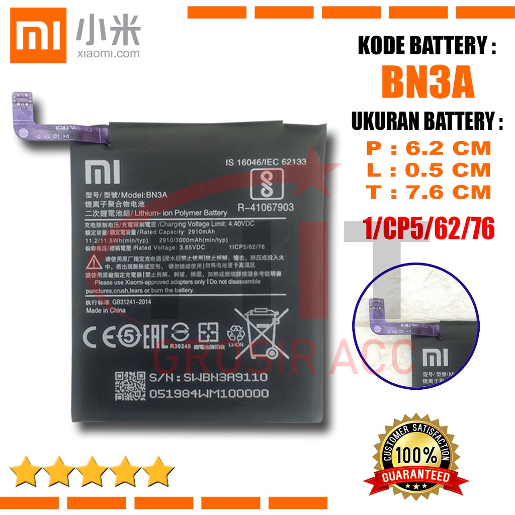 Baterai Battery Original Xiaomi Redmi GO ( 5 Inchi ) / Kode BN3A