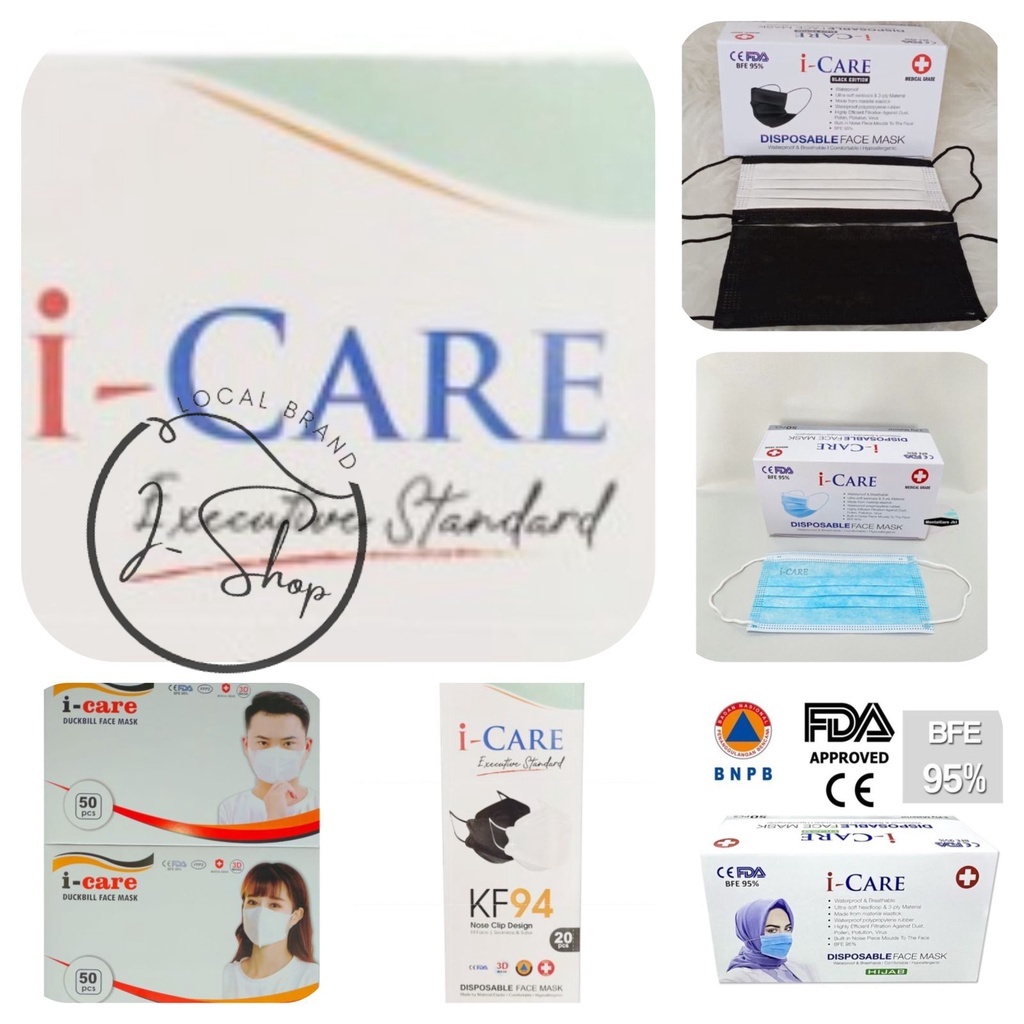 MASKER KHUSUS JILBAB MASKER KHUSUS HIJAB I-CARE HIJAB EARLOOP DUCKBILL KN95 KF94 MURAH