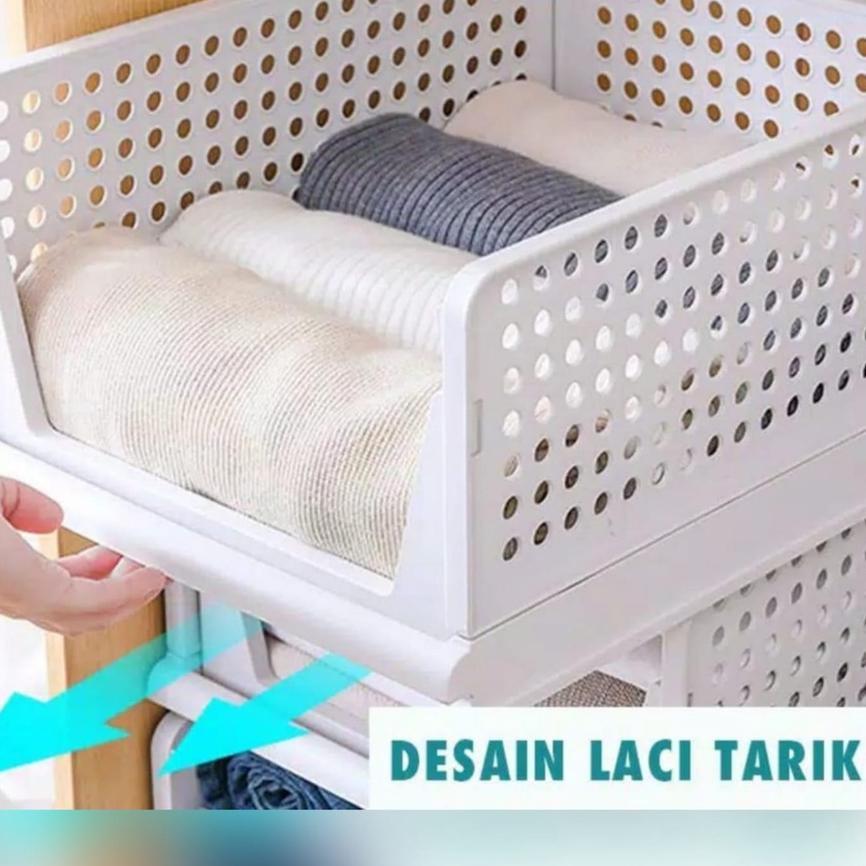 ™ Rak Laci Lipat Pakaian Susun Storage Box Dalam Lemari Tempat Penyimpanan Pakaian Baju Jaket Selimut organizer box Keranjang Lemari Tingkat Serbaguna Murah ✽