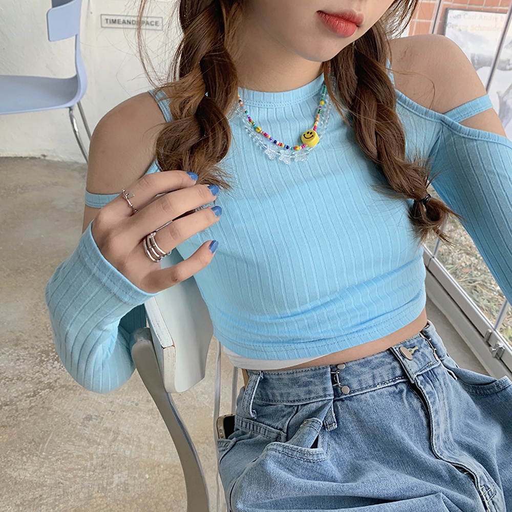 Needway  Korean Smile Face Necklace Fashion Smile Face Beads Colorful Beads Choker Cute Rainbow Color Creative Summer Gifts Irregular Rice Beads Necklace Jewelry