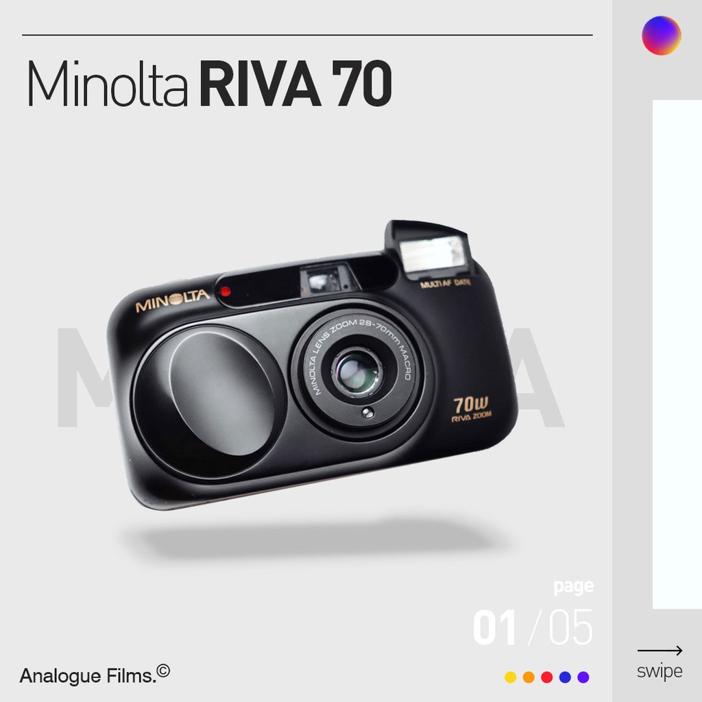 Kamera Analog Minolta Riva 70W Black Mulus Sekali Normal