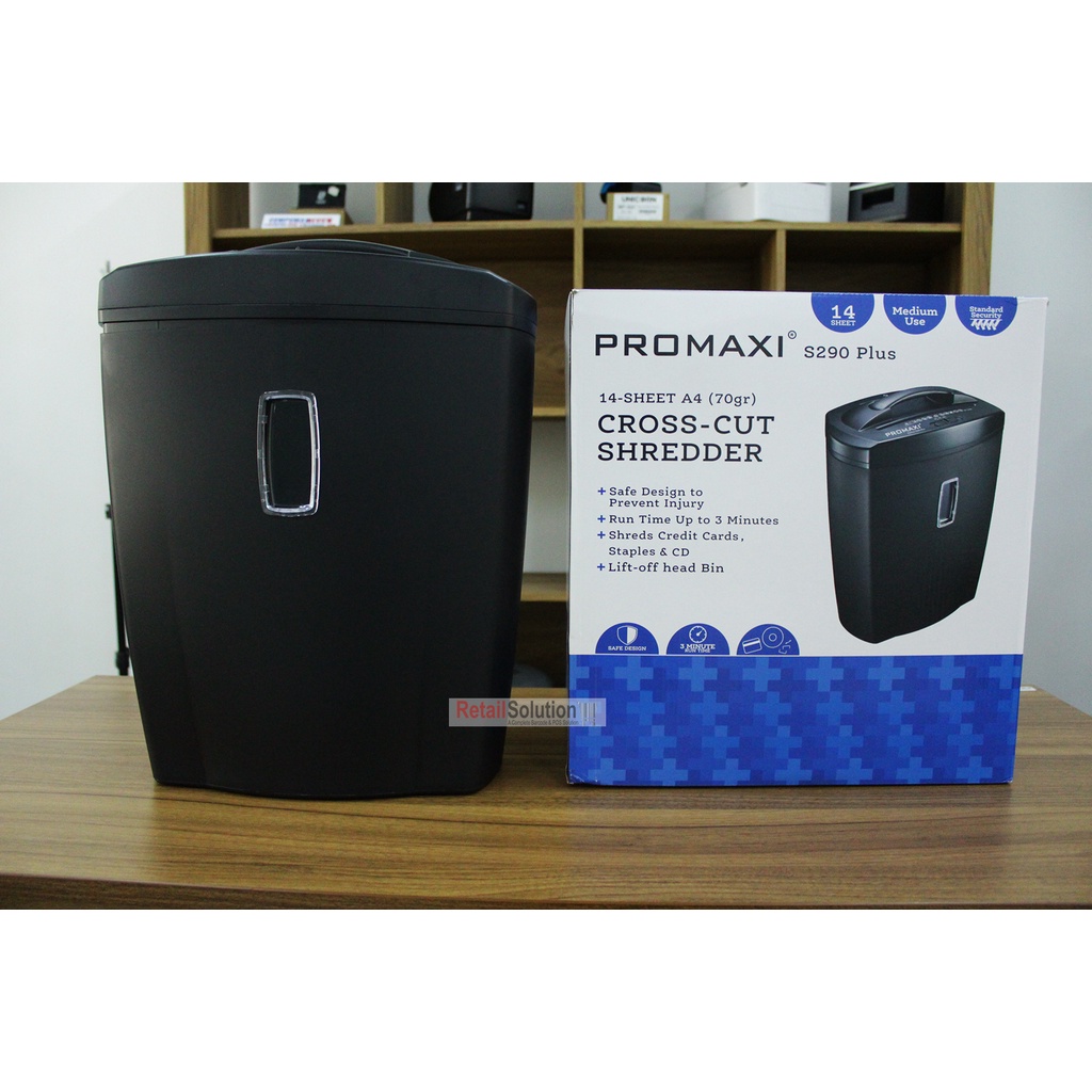 PROMAXI S290 Plus Paper Shredder - Mesin Penghancur Kertas Cross Cut