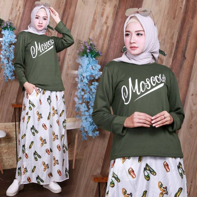 [New set dress] stelan rok 2 in 1 moscow