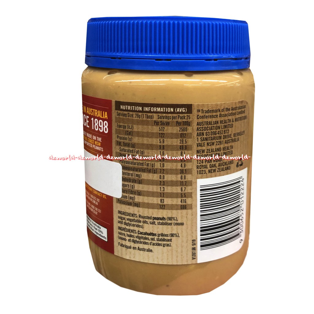 Sanitarium Crunch Peanut Butter Jam 500gr Jar Selai Kacang Australia Sani tarium Peanuts Nuts Pinut Saniittarium