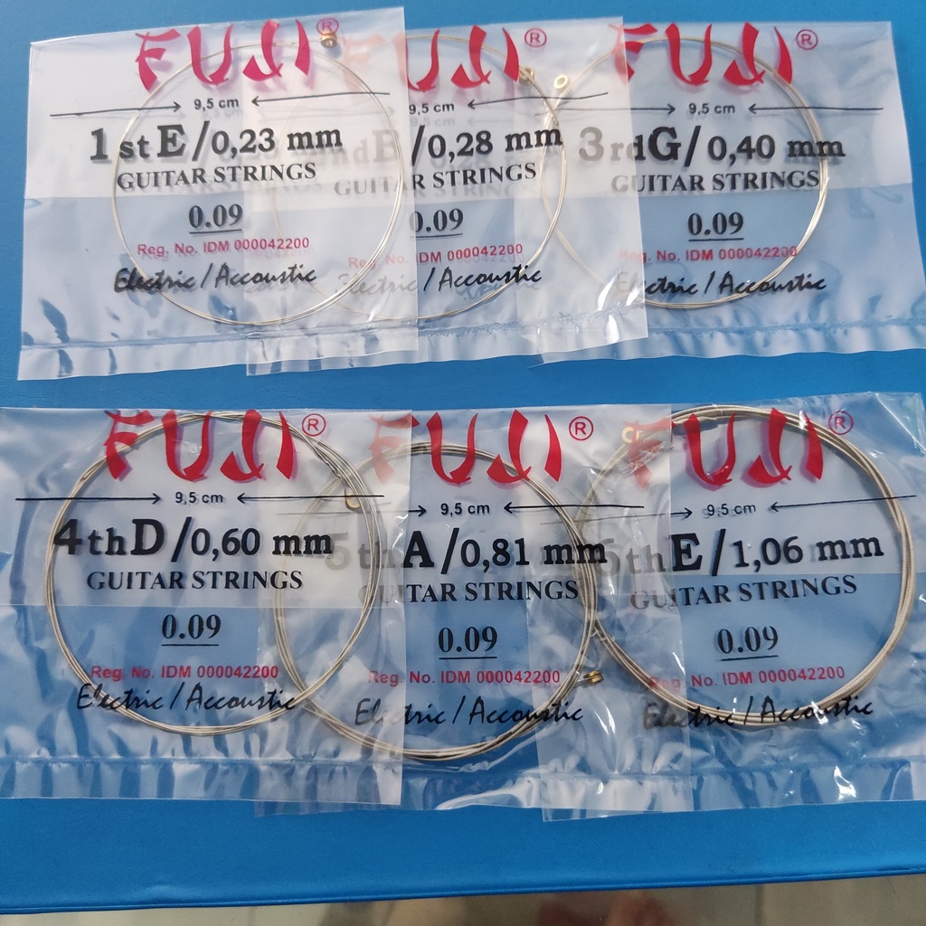 Senar Gitar Eceran Akustik elec ori merk FUJI SET 09 - NO 1