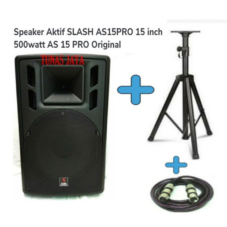 Paket Speaker Aktif 15 inch 500watt SLASH AS15PRO AS 15 PRO Original