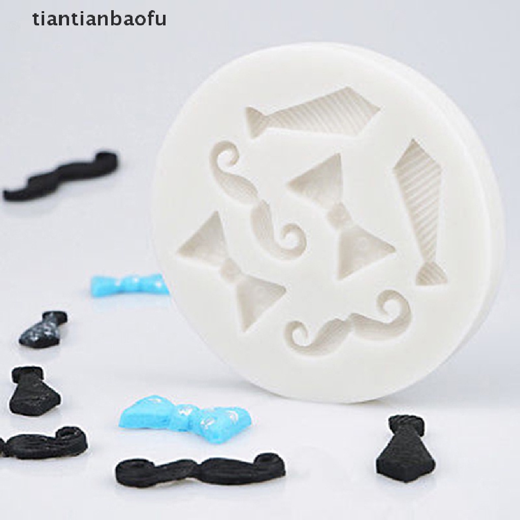 [tiantianbaofu] Silicone Beards Mustache Bow Tie Fondant Mould Cake Sugarcraft Chocolate Mold  Boutique