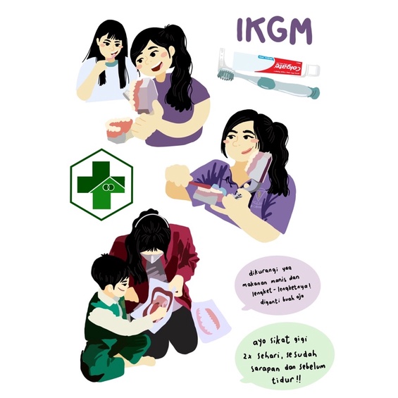 

sticker sheet kedokteran gigi masyarakat penyuluhan sosialisasi