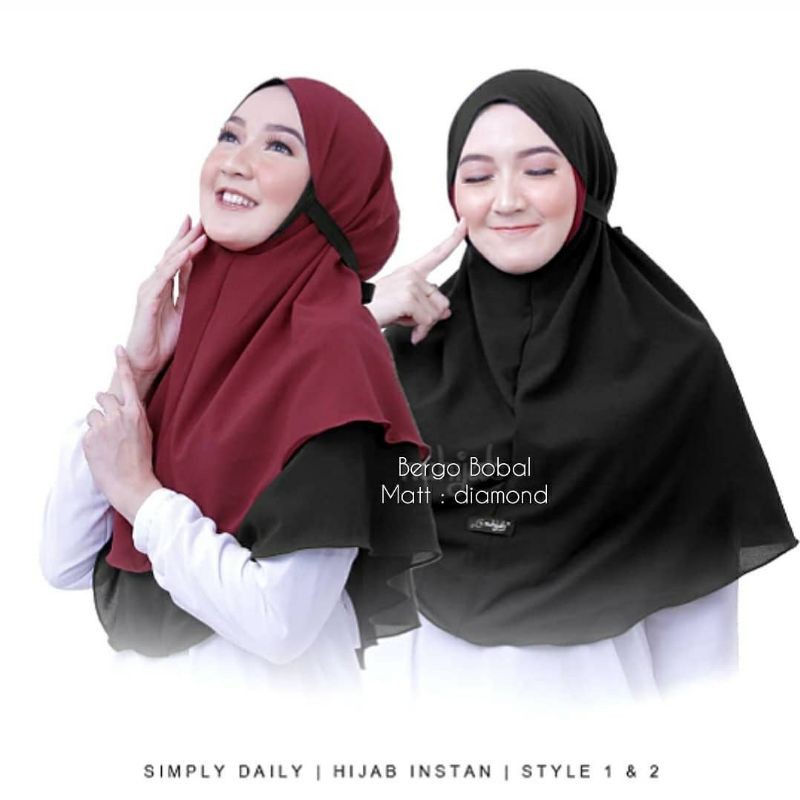 HIJAB BERGO ZAKIA MARYAM 2 LAYER BOLAK BALIK / bergo maryam 2layer beda warna