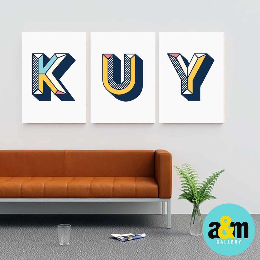 Poster Kayu Alphabet Huruf A sampai Z Hiasan Dinding Kamar Huruf Alphabet Walldecor Nama Pajangan Huruf - A&amp;M