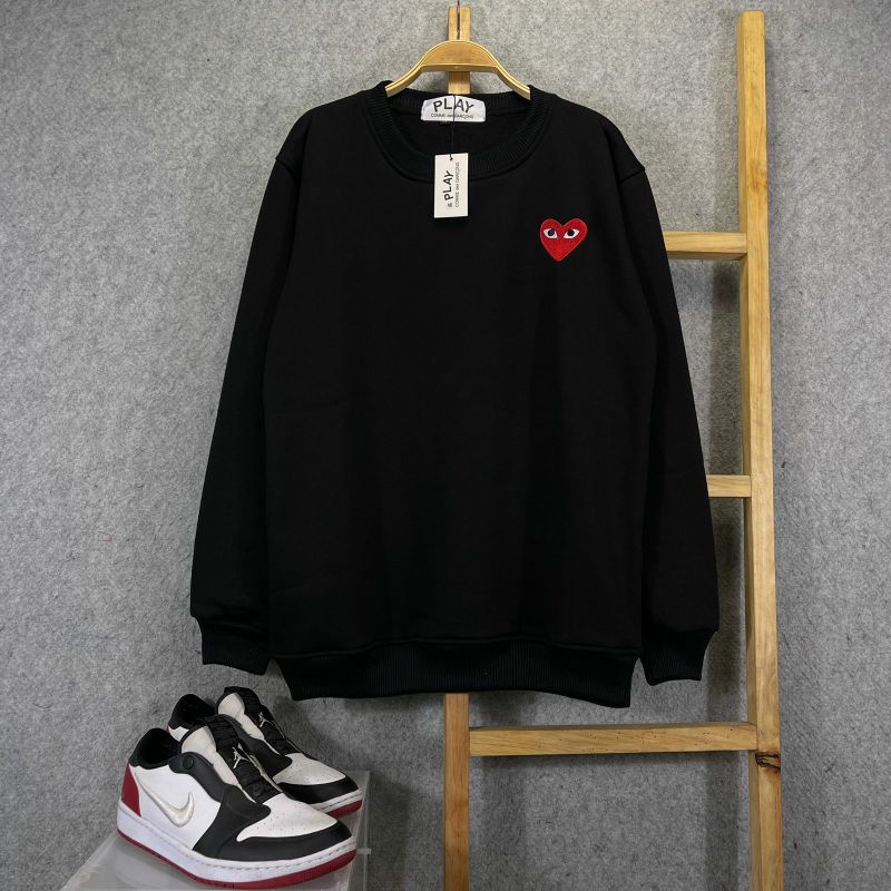 SWEATER CREWNECK CDG PLAY COMME DES GARCONS LOGO BORDIR PREMIUM FULL TAG