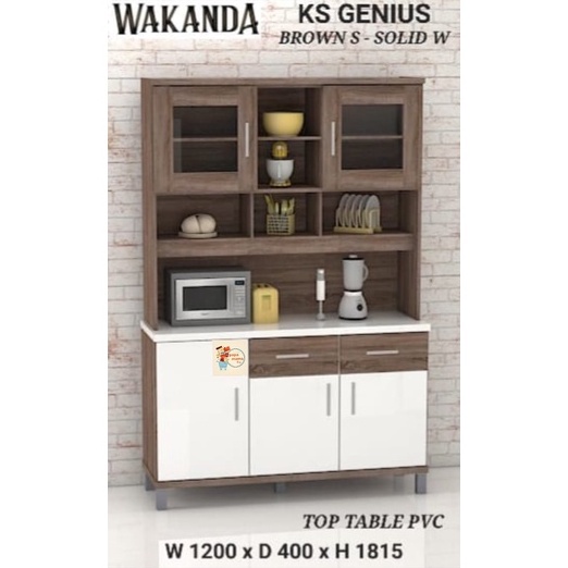 Lemari Sayur 3 Pintu - Kitchen Set Minimalis KS Genius - Lemari Dapur uk 120cm - Medan