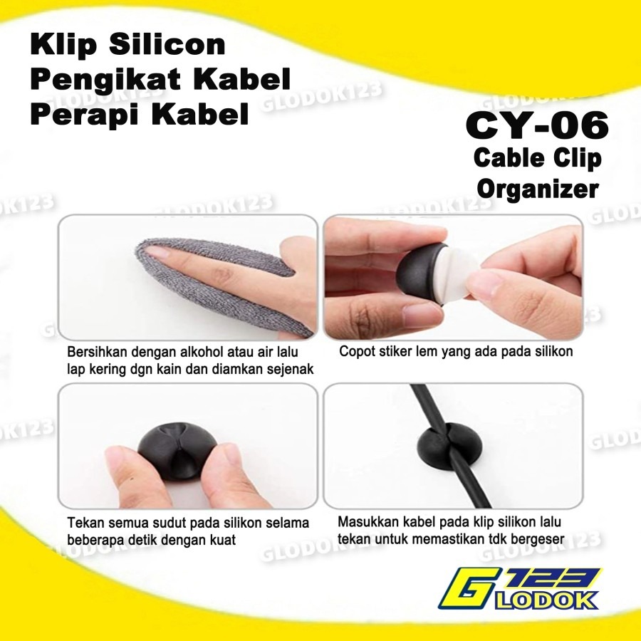 Kabel Klip Pengikat Kabel Organizer Cable Clip Holder