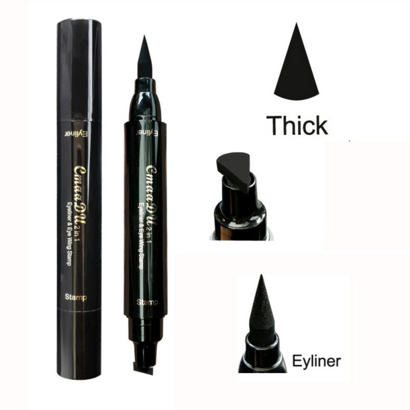 COD CMAADU Eyeliner Stamp 2 Sisi Cepat Kering Warna Hitam