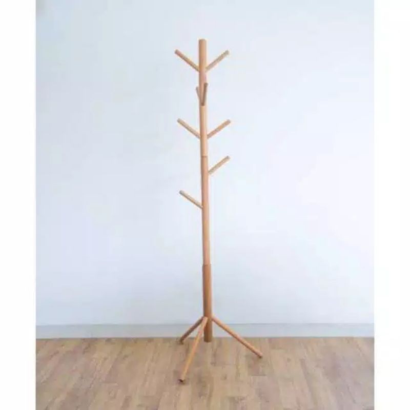 standing hanger kayu/gantungan tas kayu