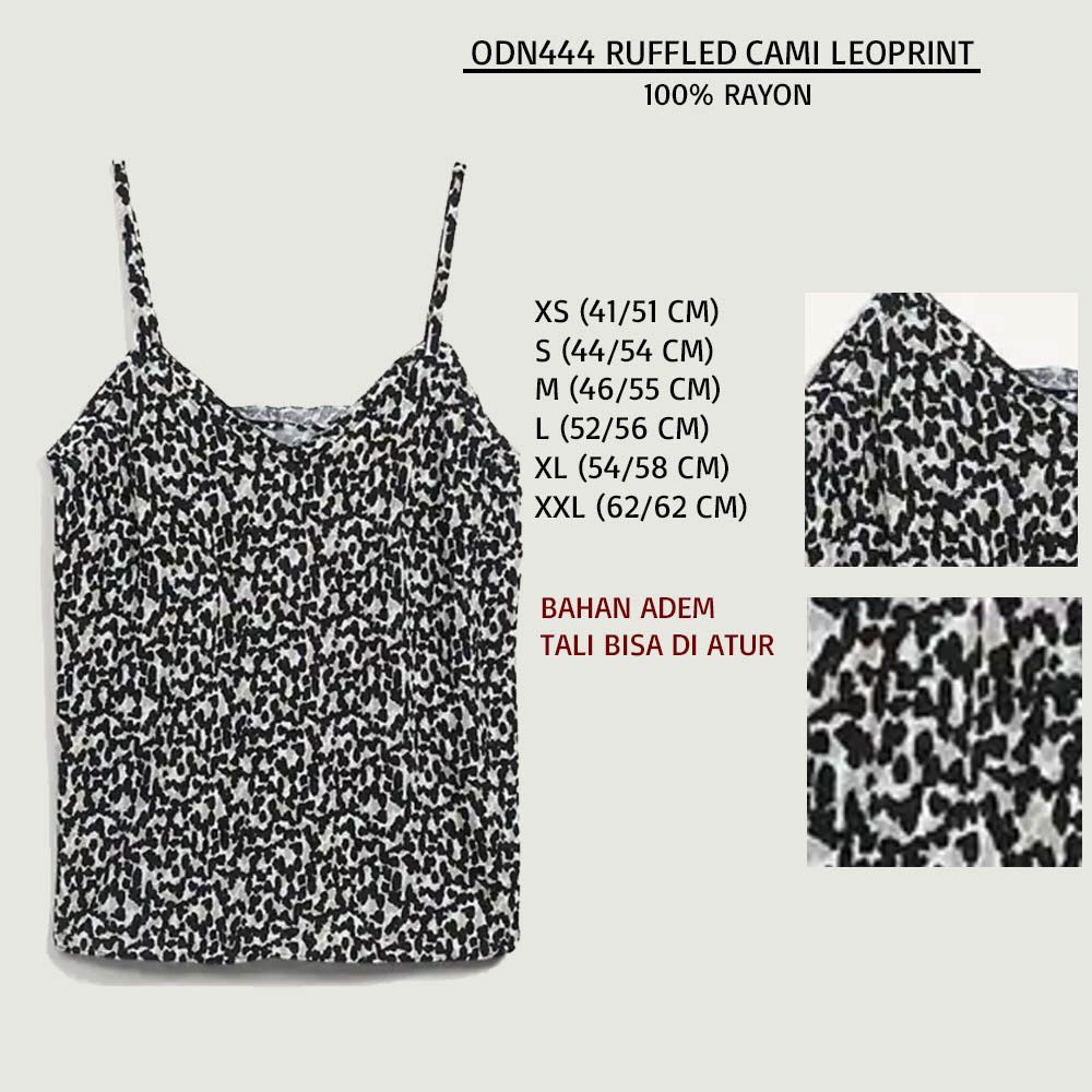 Atasan Tanktop Wanita Casual Cami Rayon FLoral (ODN444 RUFFLED CAMI)-3