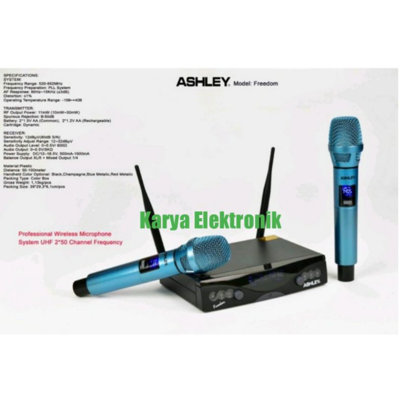 MIC WIRELESS ASHLEY FREEDOM ORIGINAL MIC WIRELESS ASHLEY FREEDOM BISA GANTI FREKWENSI