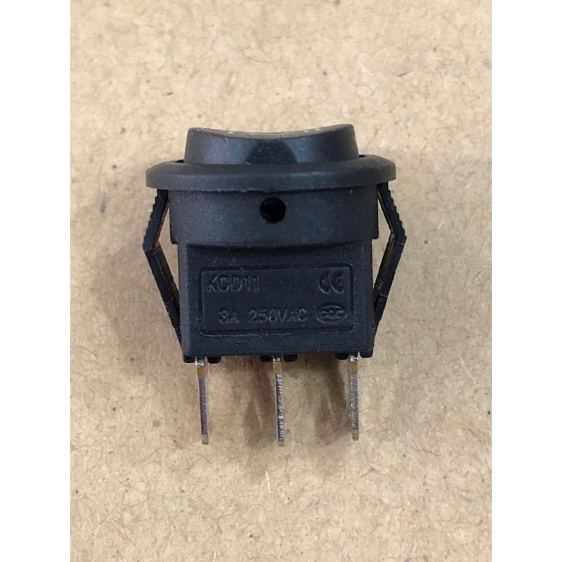 Saklar Rocker switch 3 pin BULAT HITAM MINI 3 kaki ON OFF ON