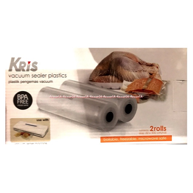 Kris Vacuum Sealer Plastics Plastik Pengemas Vacuum Isi Ulang 2 Roll 22cm