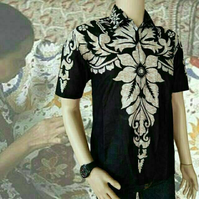 Kemeja Batik Pria Lengan Pendek Bunga Matahari Batik Pekalongan