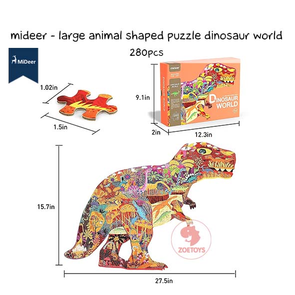 Zoetoys Mideer - Large Animal Shaped Puzzle Dinosaur World Elephant Dream 280 pcs | Mainan Edukasi Anak