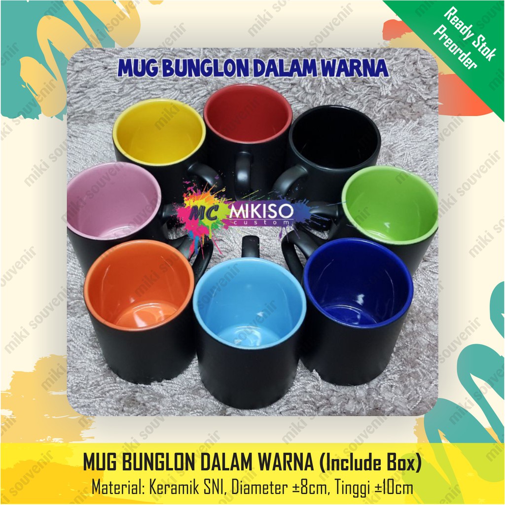 Mug Bunglon Dalam Warna / Mug Custom + BOX + Bubblewrap