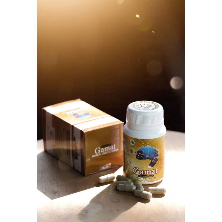 KAPSUL GAMAT GOLD Teripang Emas Untuk Asam Lambung Menyembuhkan Luka Herbal Indo Utama isi 60 Kaps-1