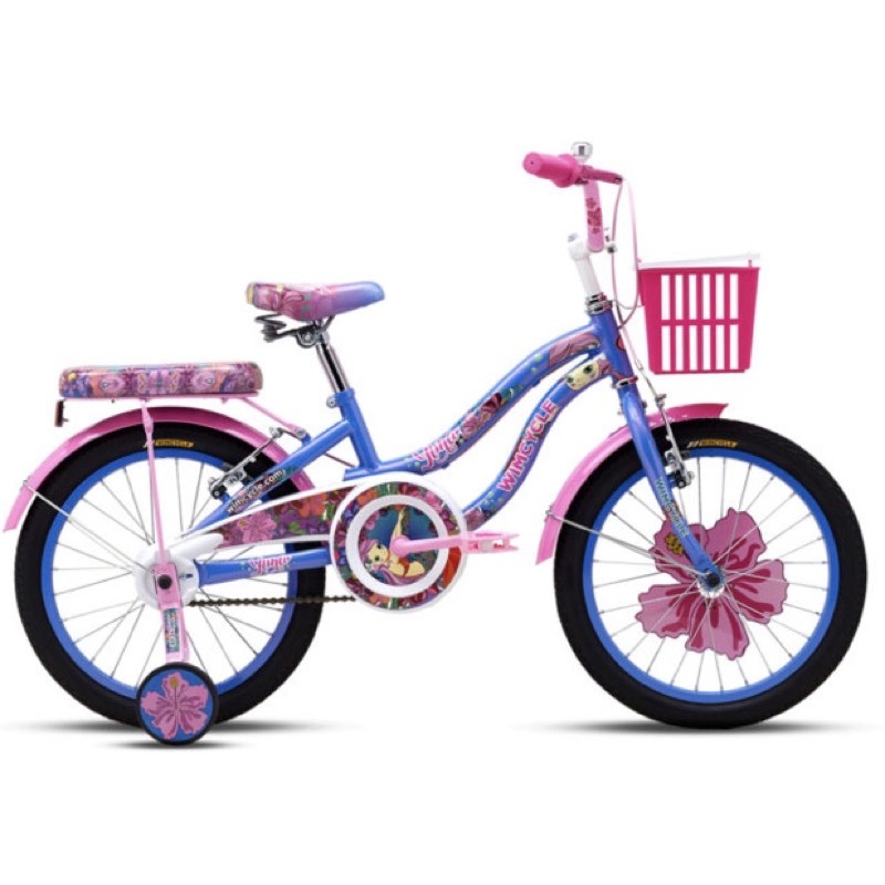 SEPEDA MINI ANAK PEREMPUAN WIMCYCLE YUNA 18 INCH PURPLE BLUE