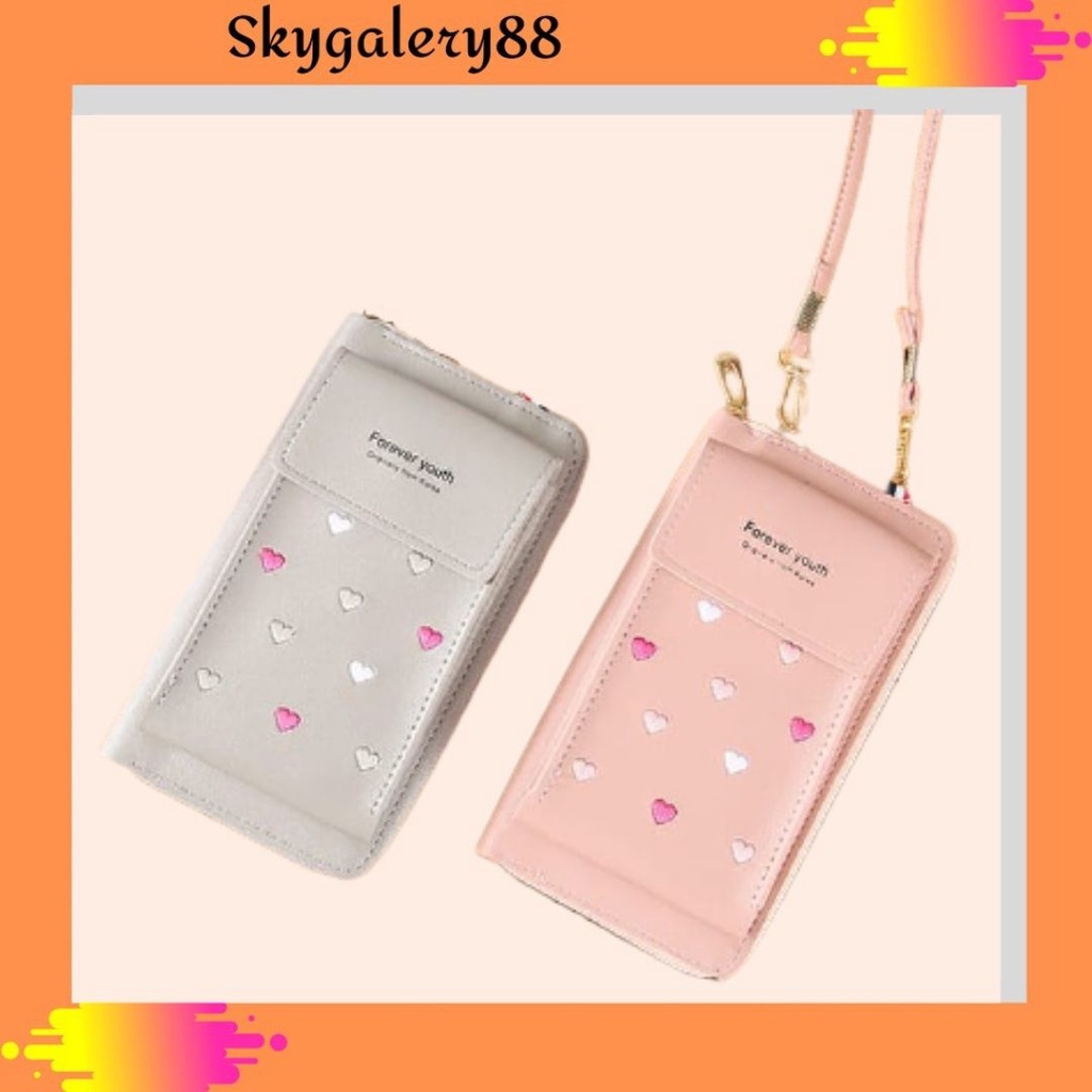 Dompet Panjang Wanita Free Tali Dompet Wanita Motif Love Import Real Pict Oranges1688