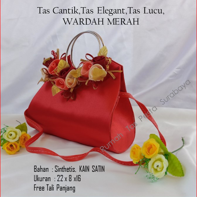 Tas Etnik,Tas Kekinian,Tas Satin,WARDAH MERAH