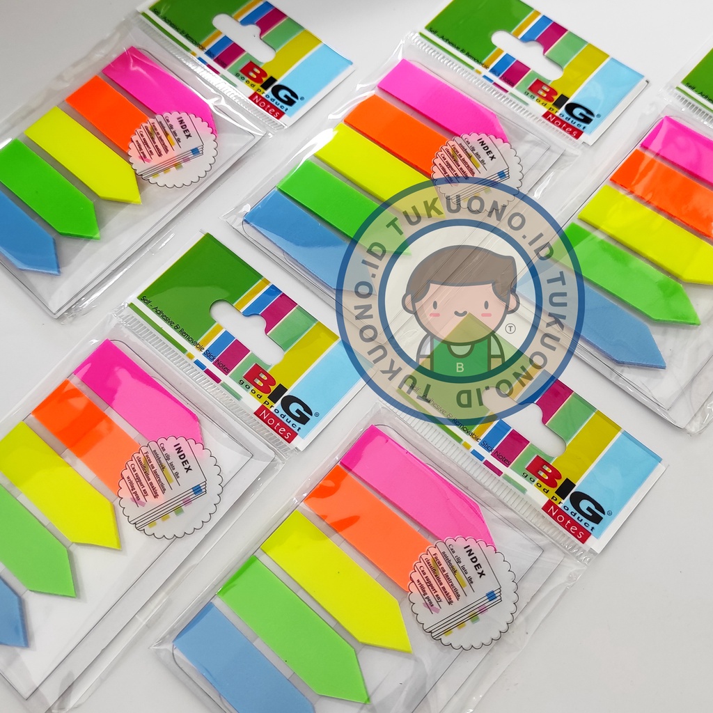 

BIG 6018 Pembatas Buku Ukuran 44x12mm | isi 25pcsx5warna | Mark Penanda Buku Kertas