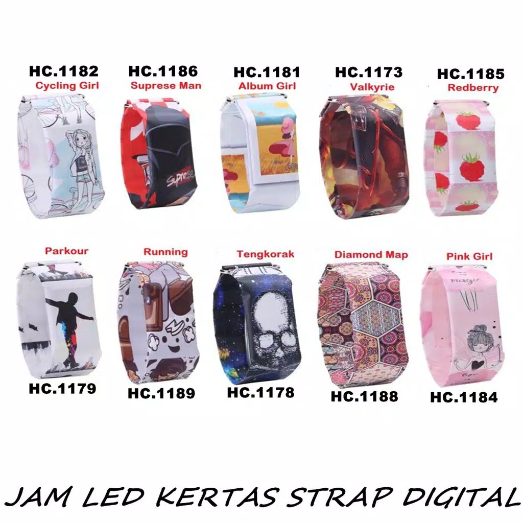 Jam Tangan Led Kertas Anti Air Mini I Pengait Magnet Cocok Buat Semua Kalangan Karena Mudah Diatur Besar Kecilnya Ukuran Buat Pergelangan Tangan I Motif Jam Tangan Keren Sehingga Cocok Buat Diaplikasikan Daalam Acara Apapun