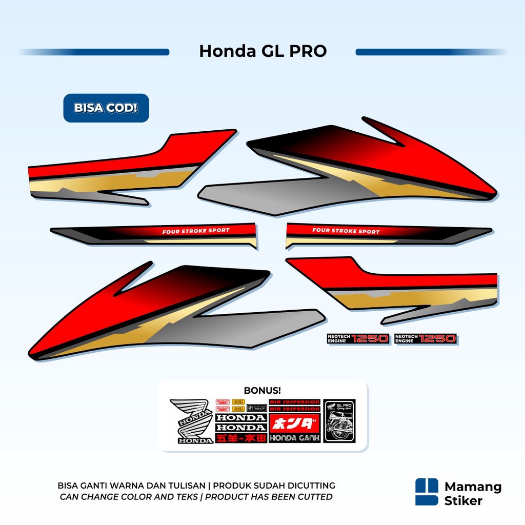 Striping Honda GL Pro Neotech Max Variasi (7) Herex Custom Terbaru Terlaris Keren Simpel Stiker Moto