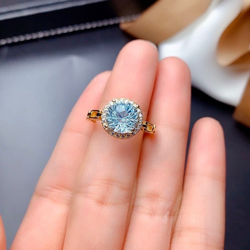 Fashion Natural Blue Topaz Ring