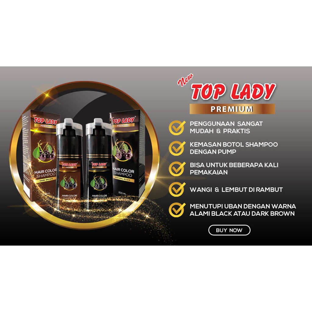 Top Lady Premium Hair Color Shampoo 200ml