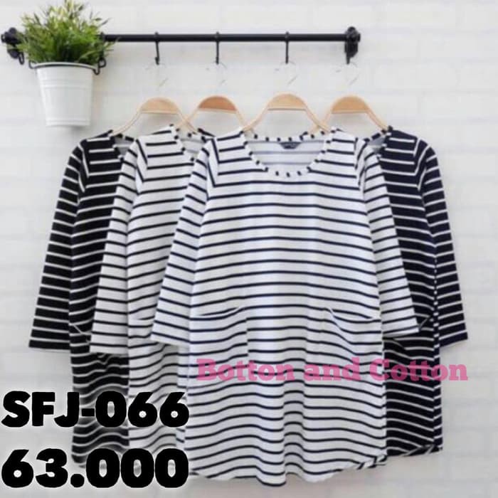 MURAH BAJU KAOS ATASAN LENGAN PANJANG WANITA / ATASAN SALUR - HITAM, XL PROMO