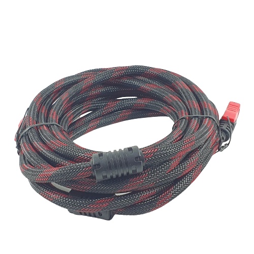 Kabel HDMI 5M Cable HDMI to HDMI Jaring Merah Hitam HDTV 5 Meter