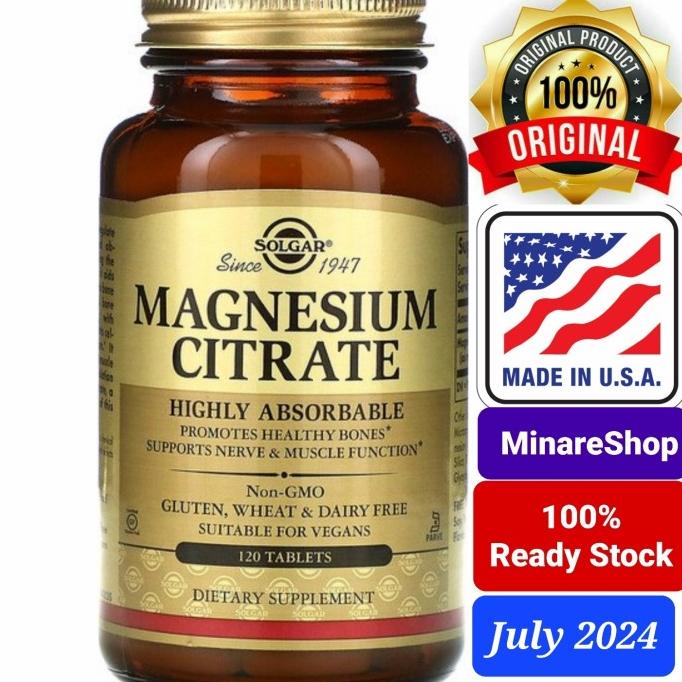Solgar USA Magnesium Citrate, 120 Tablets