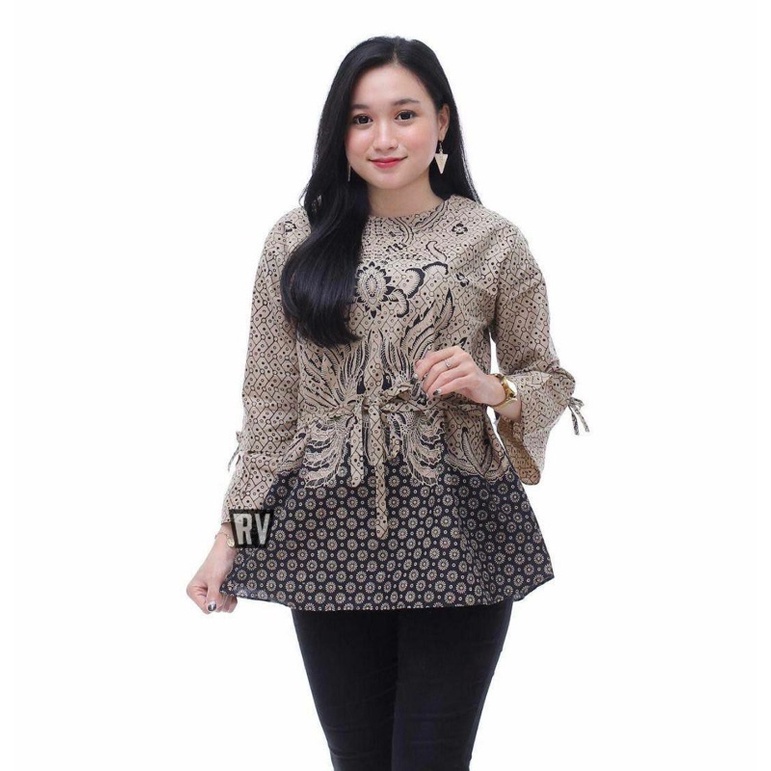 ATASAN BATIK WANITA BAHAN KATUN BLUS KERJA WANITA BLUS BATIK PEKALONGAN