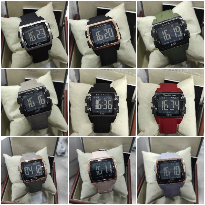 JAM TANGAN UNISEX ALEXANDRE CHRISTIE 9343 NEW AC9343 TALI RUBBER / KARET ORIGINAL