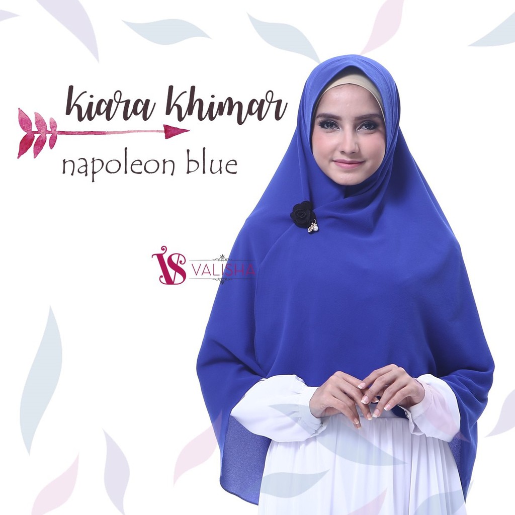 TOP BEST SELLER Valisha Kiara Khimar Napoleon Blue - hijab kerudung khimar jilbab