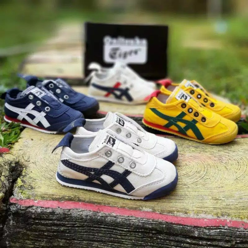 (UKURAN 21-35 ) Sneakers Kids ONITSUKA Tanpa Tali Sepatu anak Perempuan / Laki-laki